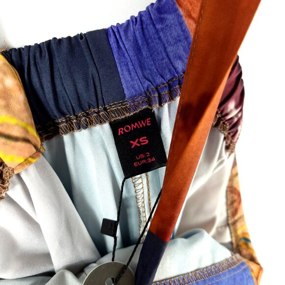 NWT Patchwork Boho Wide-Leg Jumpsuit Overalls ROMWE - Picture 12 of 12